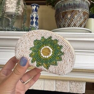 Vintage Hand-Beaded Artisan Boho Coin Purse